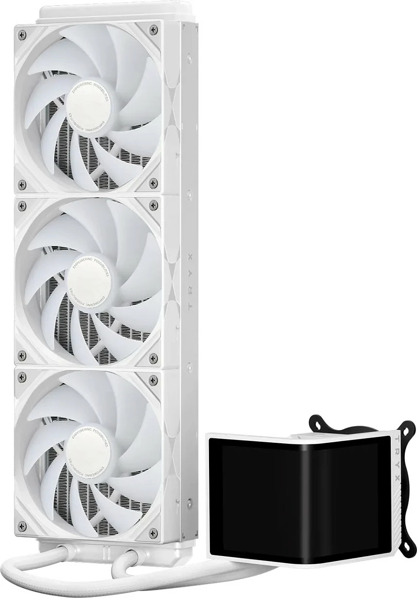 Ftohje me ujë AIO për CPU TRYX PANORAMA SE ARGB 360mm, ekran 3D AMOLED, e bardhë