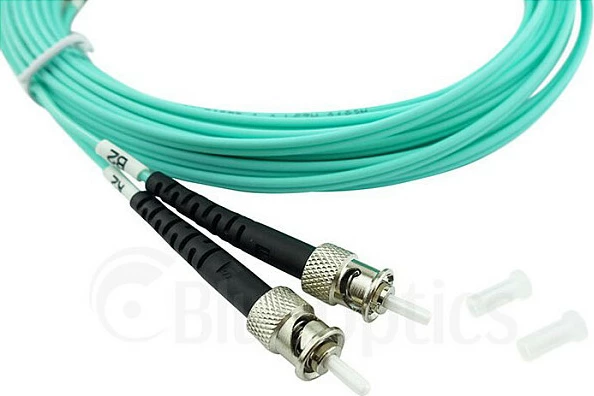 Kabllo patch fibër optike BlueOptics LC-ST OM3, 0.5 m, aqua