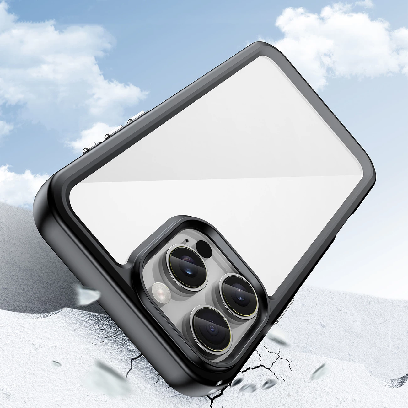 Mbështjellës Hurtel Outer Space Case për iPhone 16 Pro Max, i zi