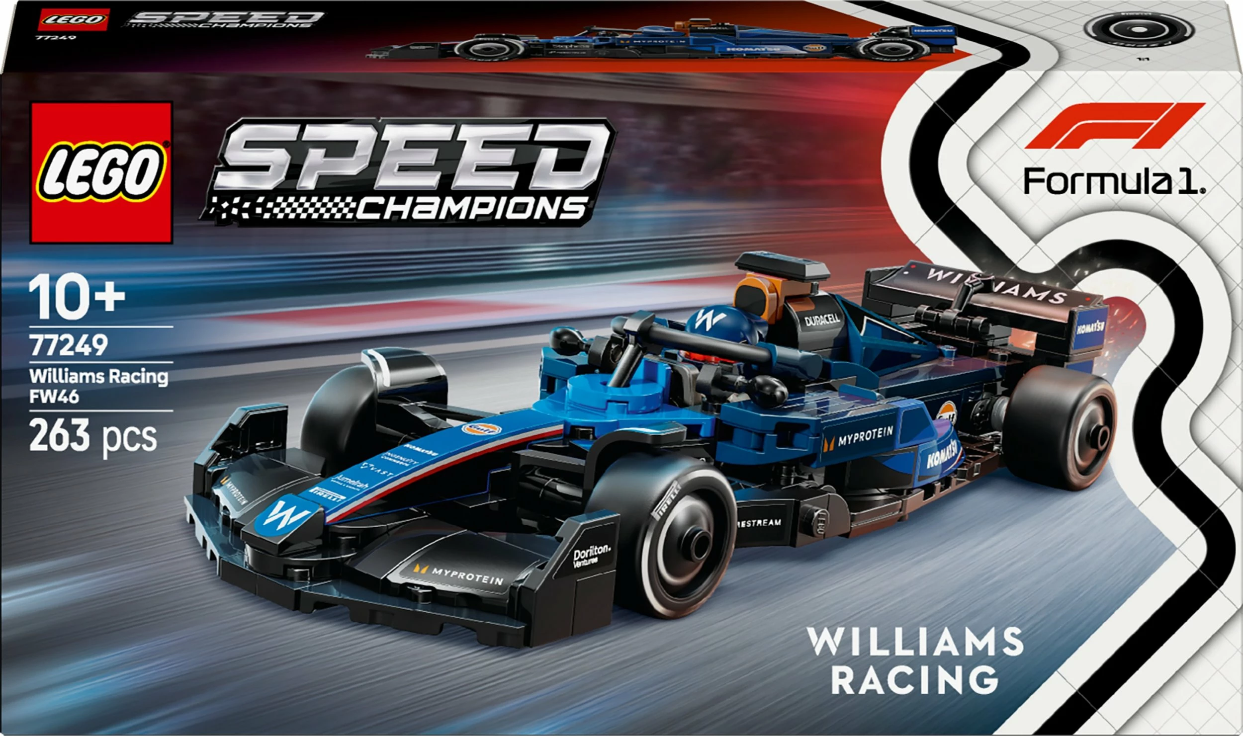 Set LEGO Speed Champions F1 Williams Racing FW46 77249, 263 pjesë, blu