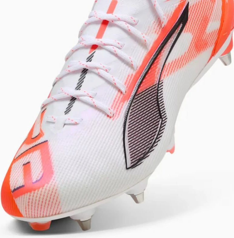 Atlete futbolli Puma për meshkuj, të bardha dhe portokalli