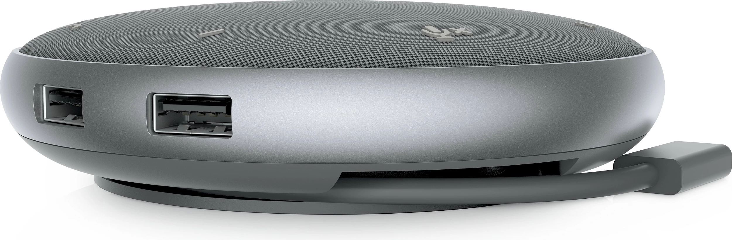 Adapter USB-C me altoparlant konferencash Dell MH3021P, 2x USB 2.0, kabllo 0.465 m, argjendtë
