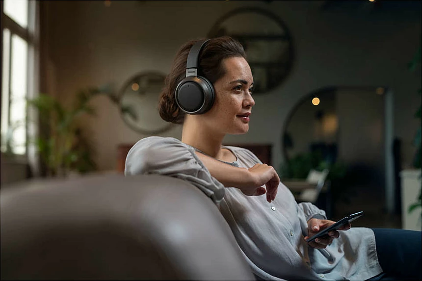 Kufje Philips Fidelio, Bluetooth 5.0 + 3.5mm, ANC, 35 orë, të zeza