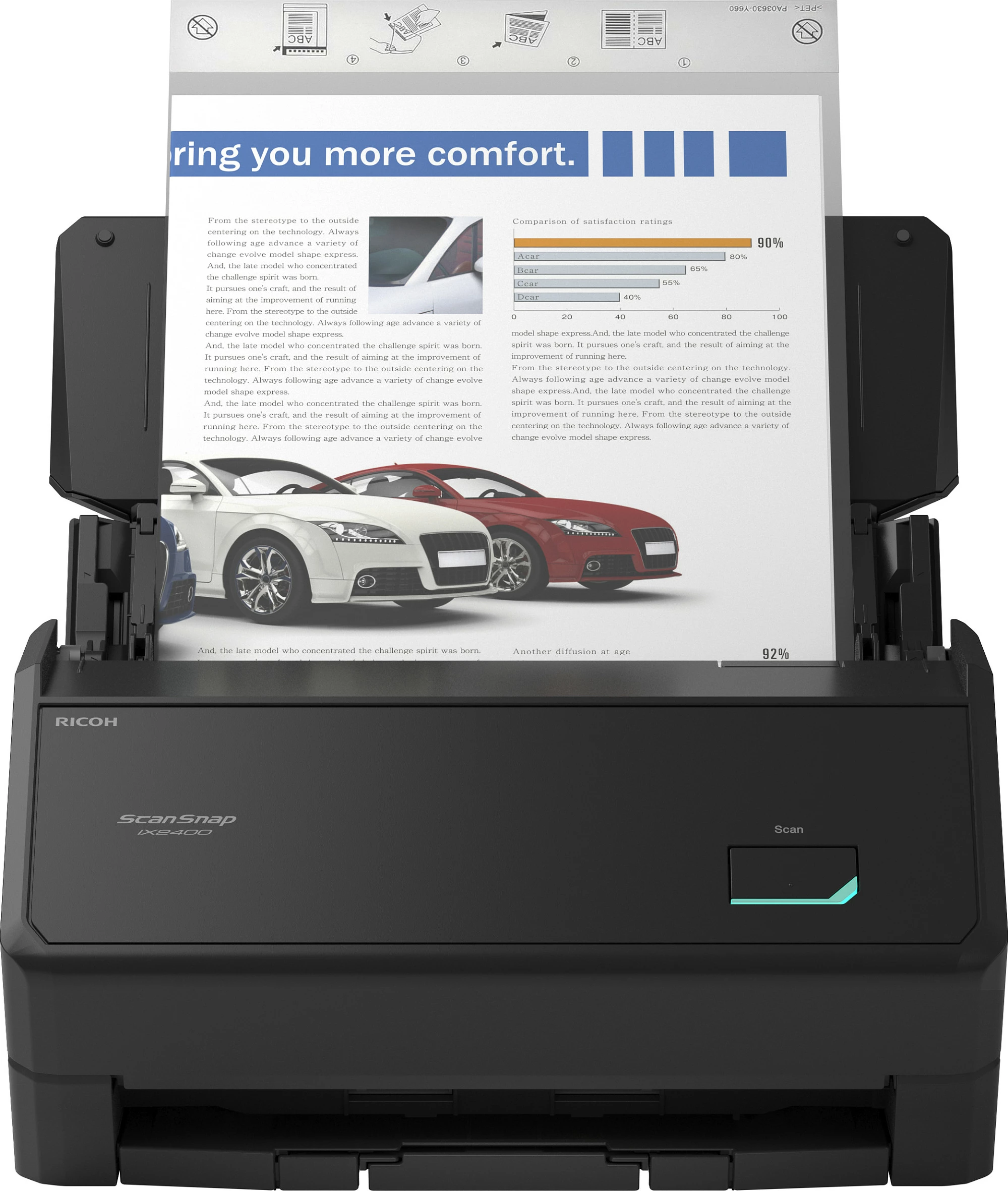 Skener Ricoh ScanSnap iX2400, ADF Duplex, 45ppm/90ipm, A4, USB 3.2, i zi