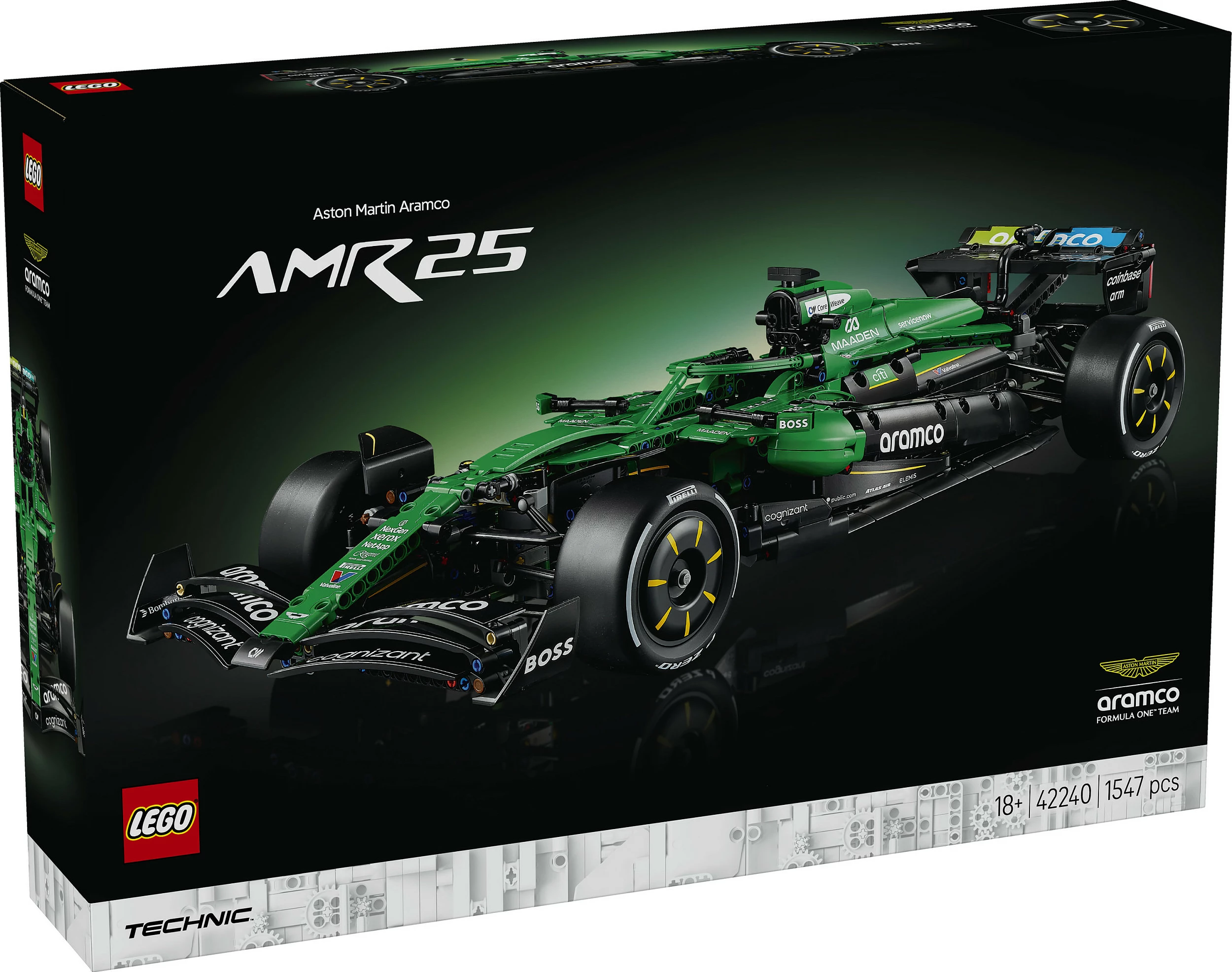 Set ndërtimi LEGO Technic 42240 Aston Martin Aramco AMR25 F1, 1547 pjesë, multicolor