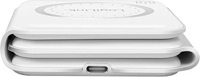 Karikues wireless magnetik LogiLink 3n1 për pajisje Apple, i bardhë