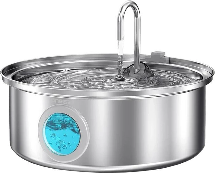 Fontanë uji për kafshë, Oneisall PWF-002, 7L, çelik inoks 304, filtrimi 5-shtresor, pompë e qetë 