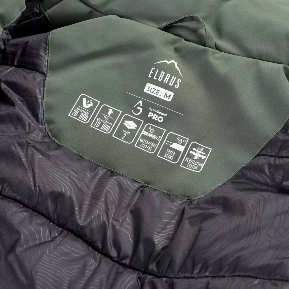 Xhaketë e izoluar për meshkuj Elbrus DILOX 2XL, 20000 mm, me kapuç, Jeshile