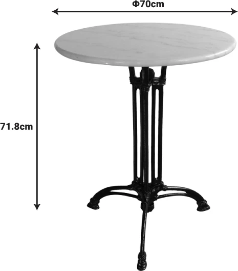 Tavolinë Bastile mermeri hekur i derdhur ngjyrë bardhë-e zezë Φ70x71.8cm