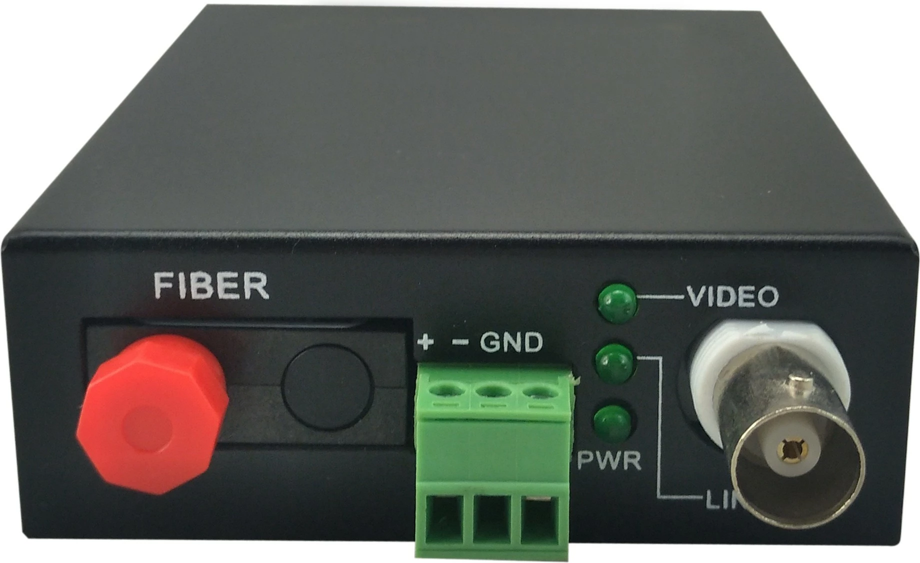Transmetues AV LevelOne 1-Channel BNC mbi Fibër Optike, 20km, i zi