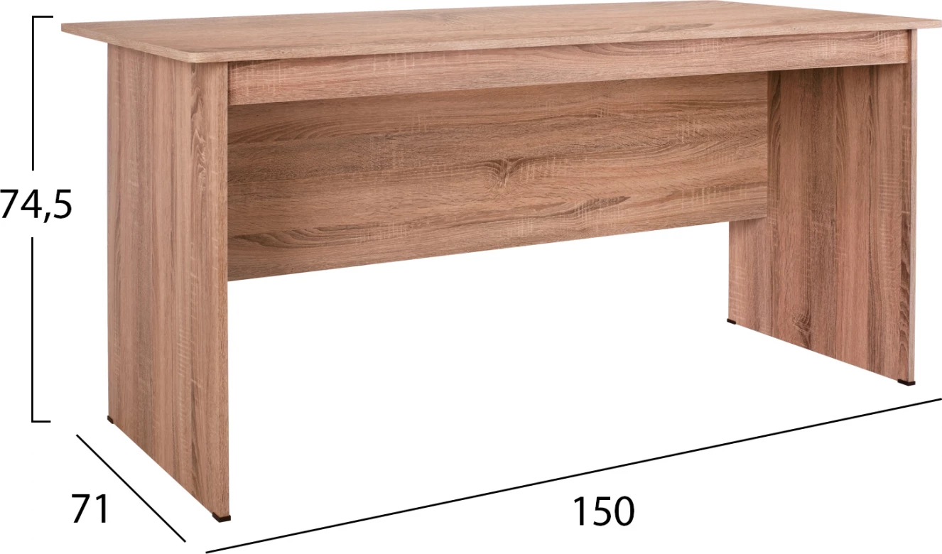 Tavolinë për zyre melamine FH2284.02, 150x71x74.5, ngjyrë sonama