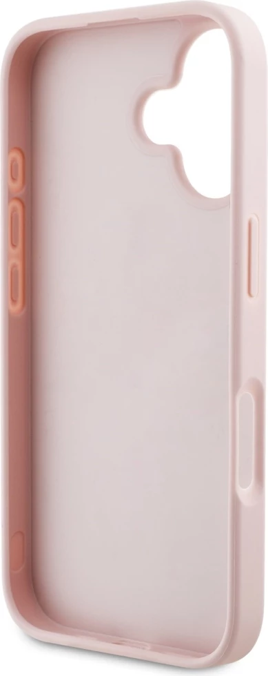 Mbështjellës Guess Grained Roses Big 4G logo për iPhone 16, Rozë