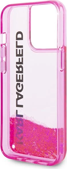 Mbështjellës Karl Lagerfeld KLHCP14XLCKVF për iPhone 14 Pro Max 6.7", rozë, hardcase me glitter
