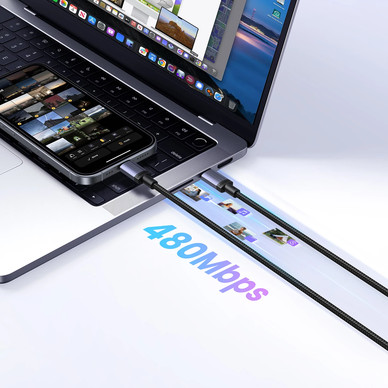 Kabllo USB-C në USB-C Ugreen 240W PD 3m E-Marker, e zezë