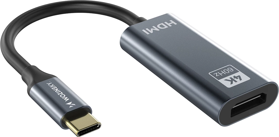 Adapter USB-C në HDMI 4K 60Hz, Wozinsky WACH-01, i zi
