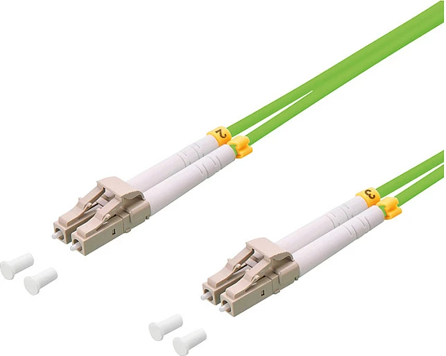 Kabllo patch fibra optike LogiLink OM5 LC-LC, duplex, 15m, e gjelbër