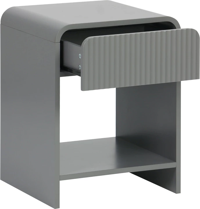 Komodinë nate Zeplen, MDF, ngjyrë gri, 40x40x53cm