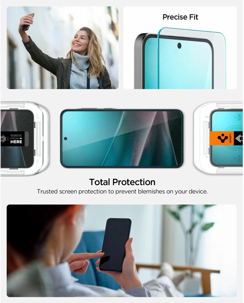 Xham i temperuar Spigen Glas.tR EZ Fit 9H për Samsung Galaxy A36/A37 5G, transparent, set me kit instalimi