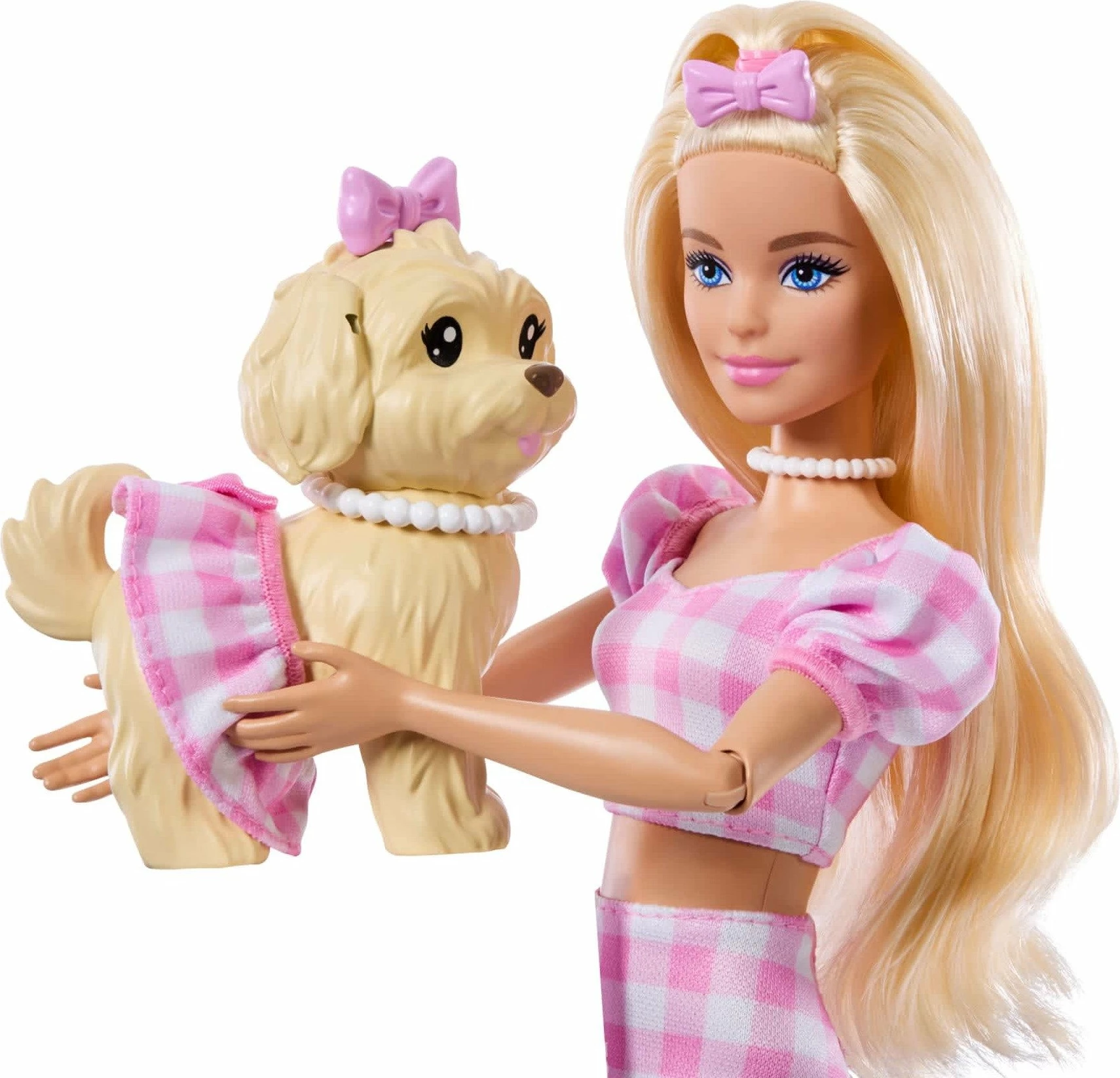 Kukull Barbie Mattel Twinning Looks JFP36, set me qen, veshje matching me karro, rozë