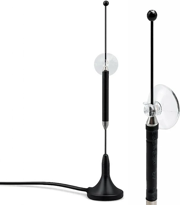 Antenë 4G LTE omnidireksionale me bazë magnetike, Qoltec 57059, 5 dBi, SMA, 600-2700 MHz, kabllo 3 m, e zezë