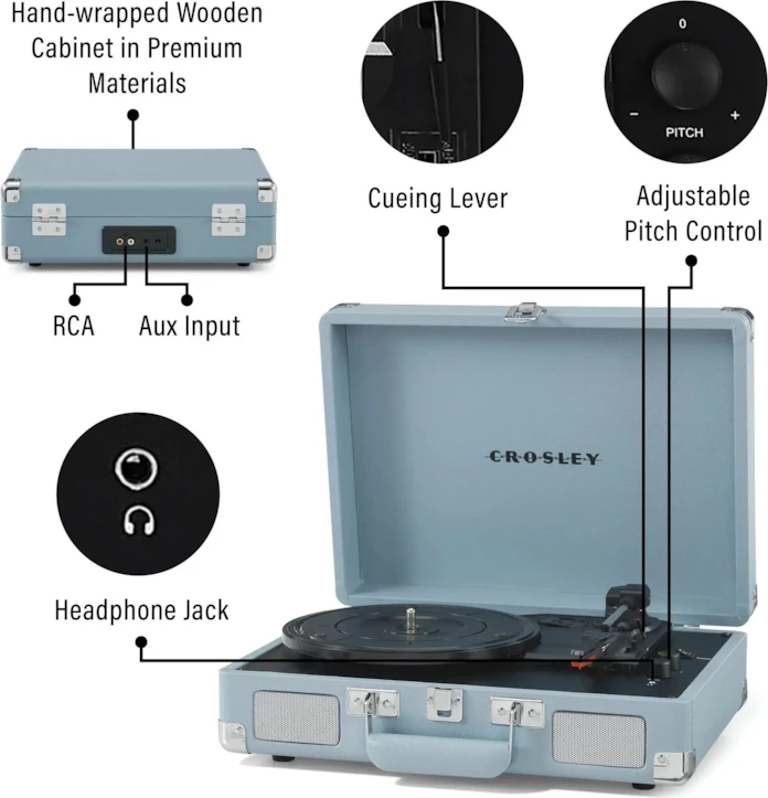 Crosley Gramofon+Bluetooth Cruiser Cruiser Plus Tourmaline Cr8005F-Tn4