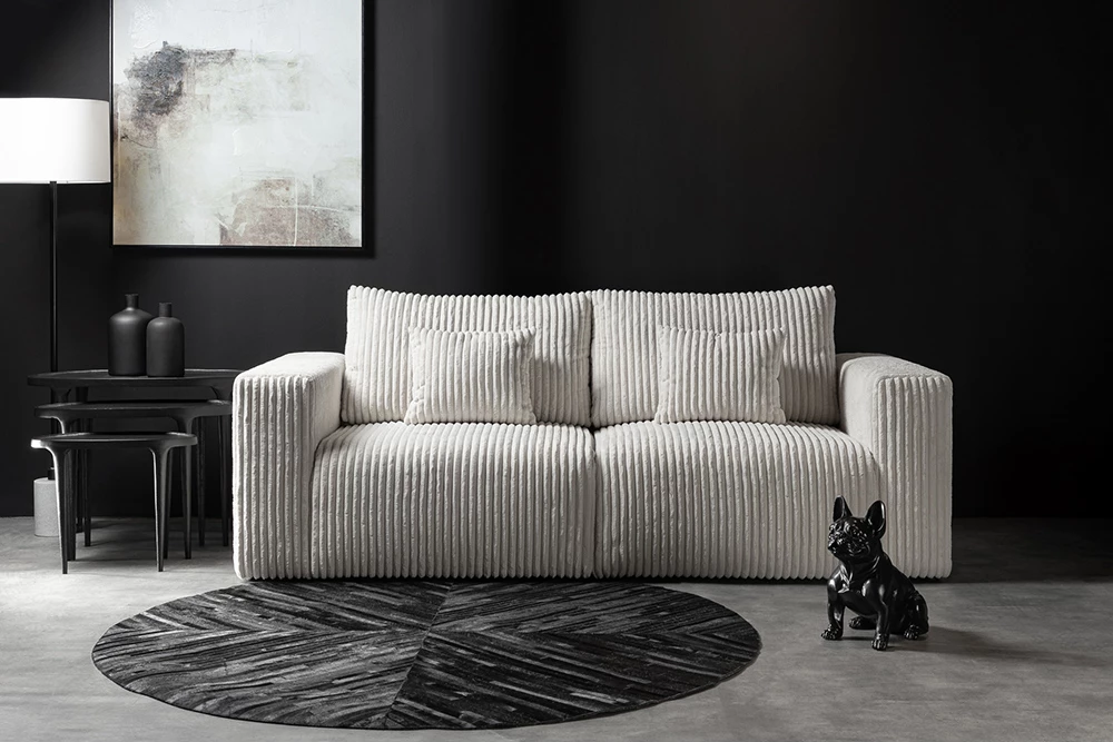 Kauç 3 vendësh BULLET, kadife gri, 232x101x92