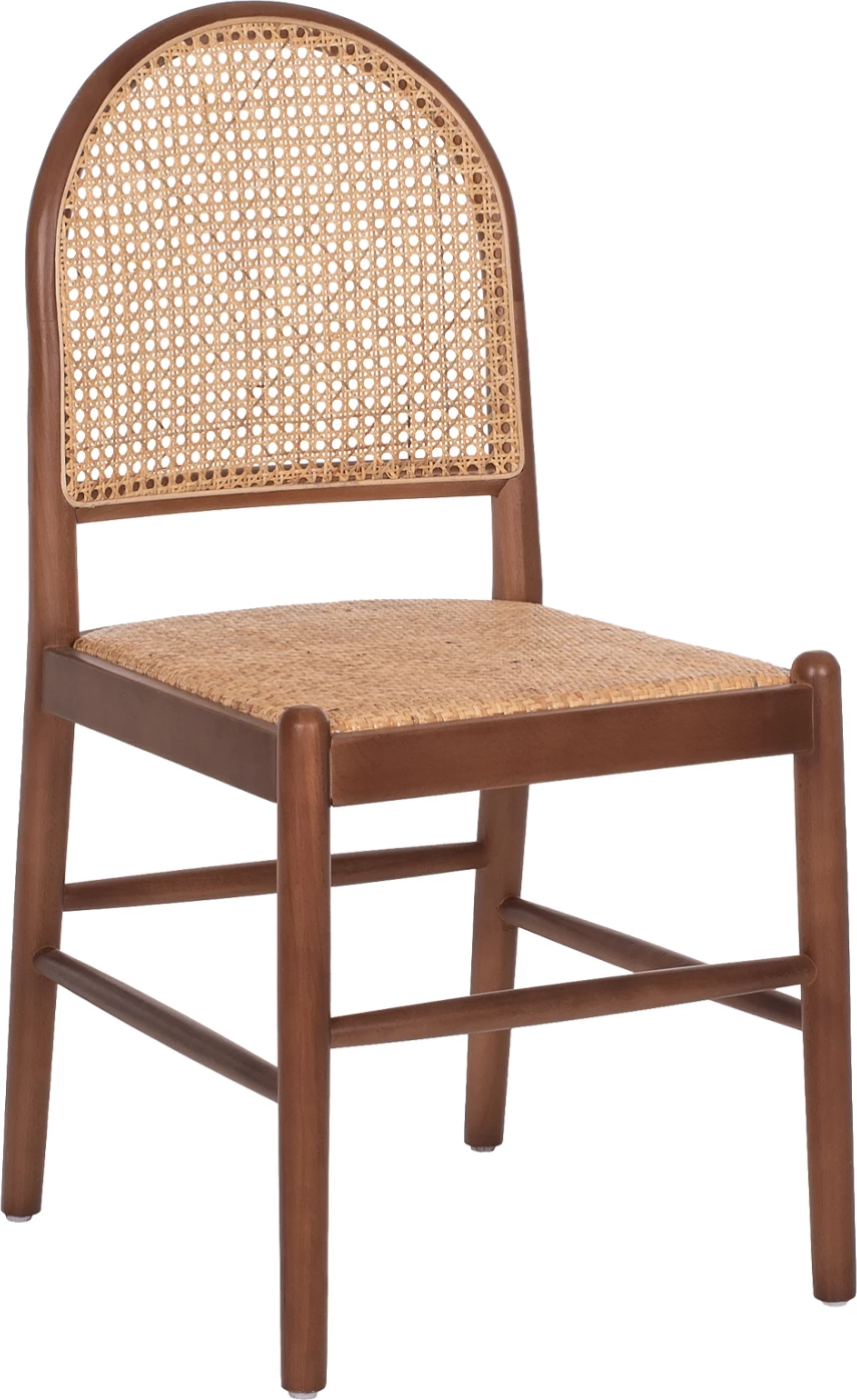 Karrige dru ahu, ngjyrë arre-rattan bezhë, FH9407.04, 43x50x87H cm