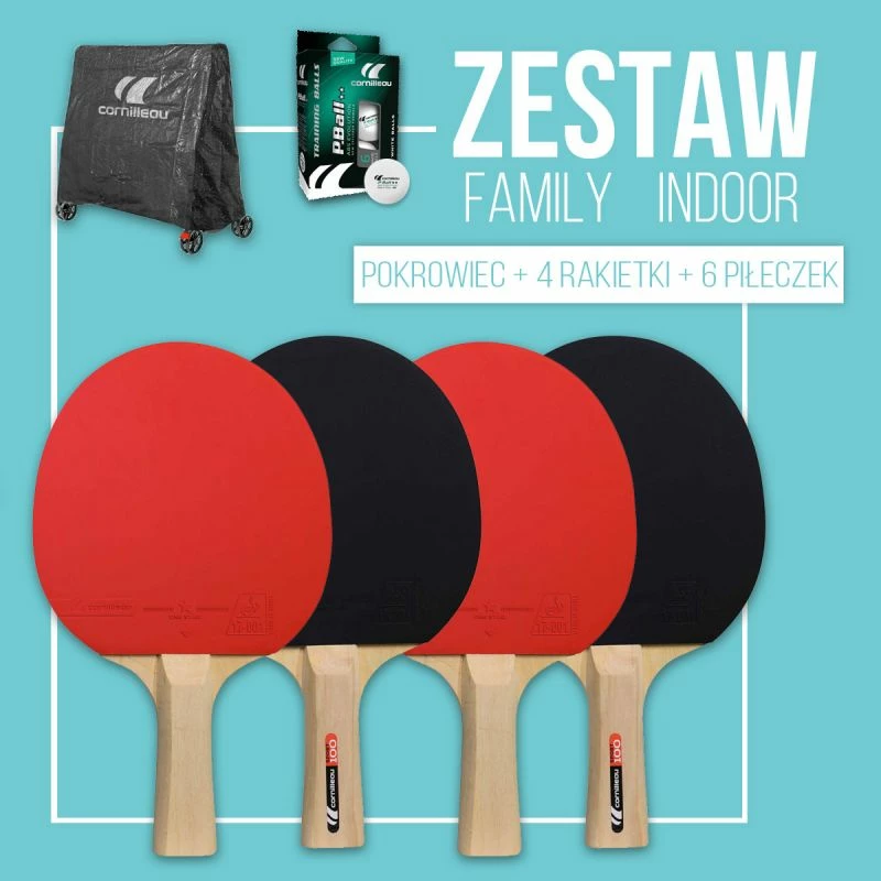 Set aksesorësh për pingpong Cornilleau, të zi