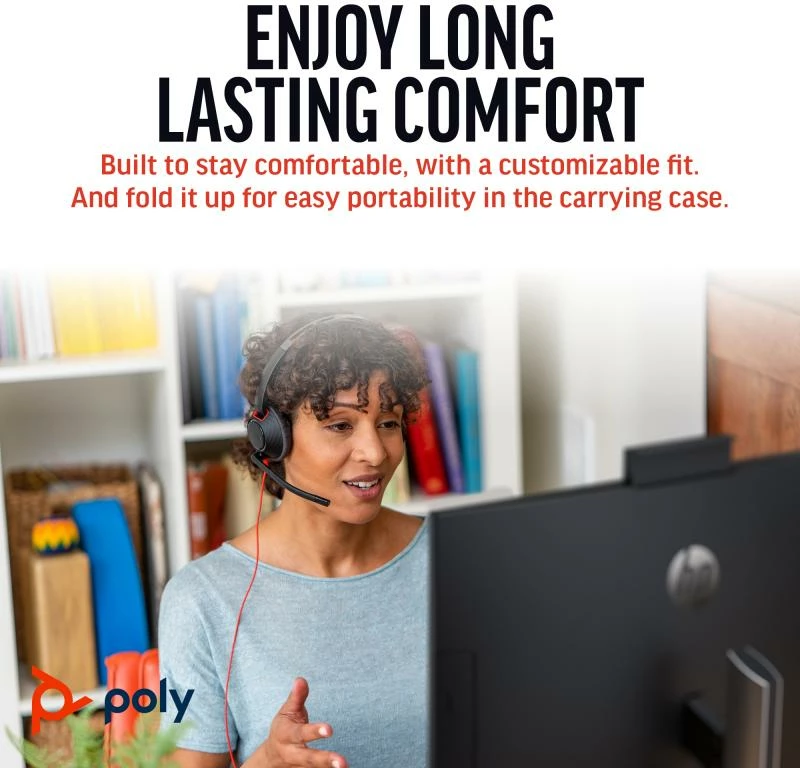 Kufje me mikrofon, HP Poly, Blackwire 5210 8X230A6, lidhje me kabëll USB-A/3.5 mm, njëanëshe, e zezë