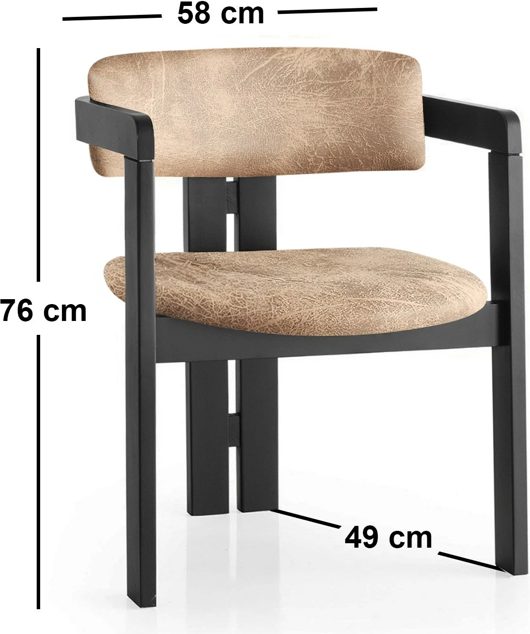 Karrige Hanah Home, CO - 024, e zezë dhe bezhë