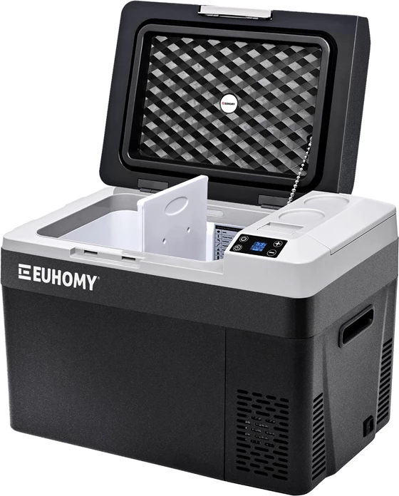 Frigorifer portativ për veturë Euhomy CF008-30BL, 30L, -22°C, i zi, set me bateri