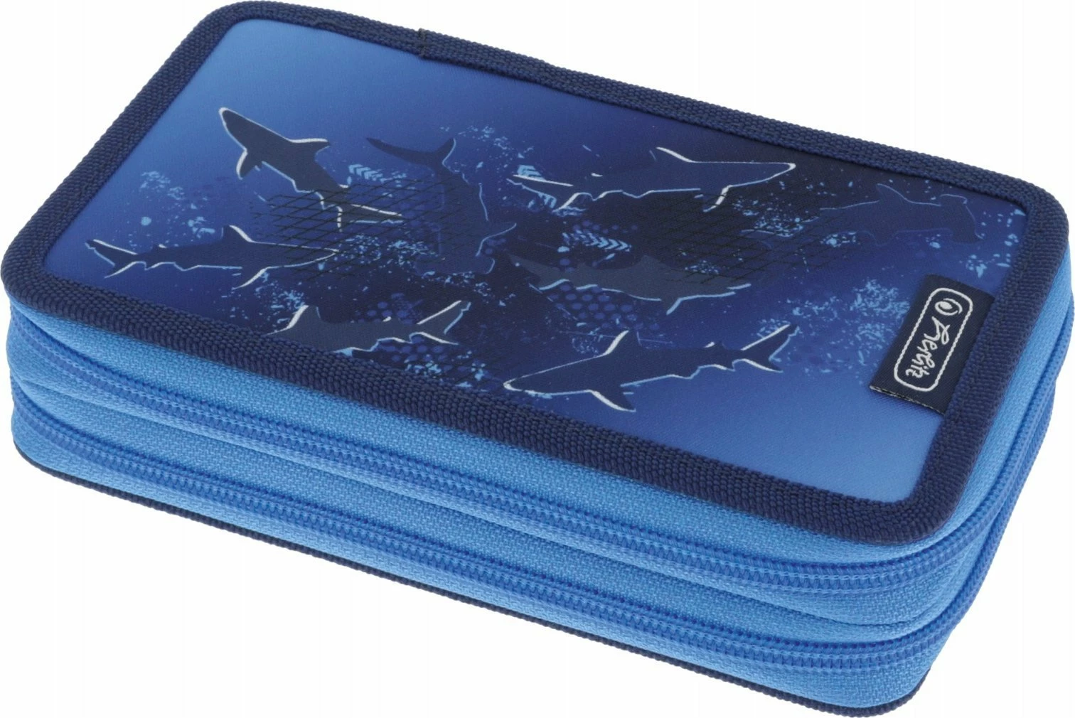 Etui dyfishtë lapsash Herlitz Deep Sea 50043385 23 copë, blu