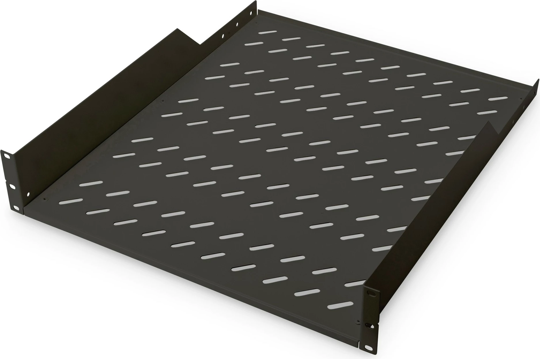 Raft fiksues Digitus për kabinet 19", 2U, ngjyrë e zezë