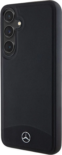 Mbështjellës Mercedes Leather Textured & Plain MagSafe për Samsung Galaxy S24, i zi