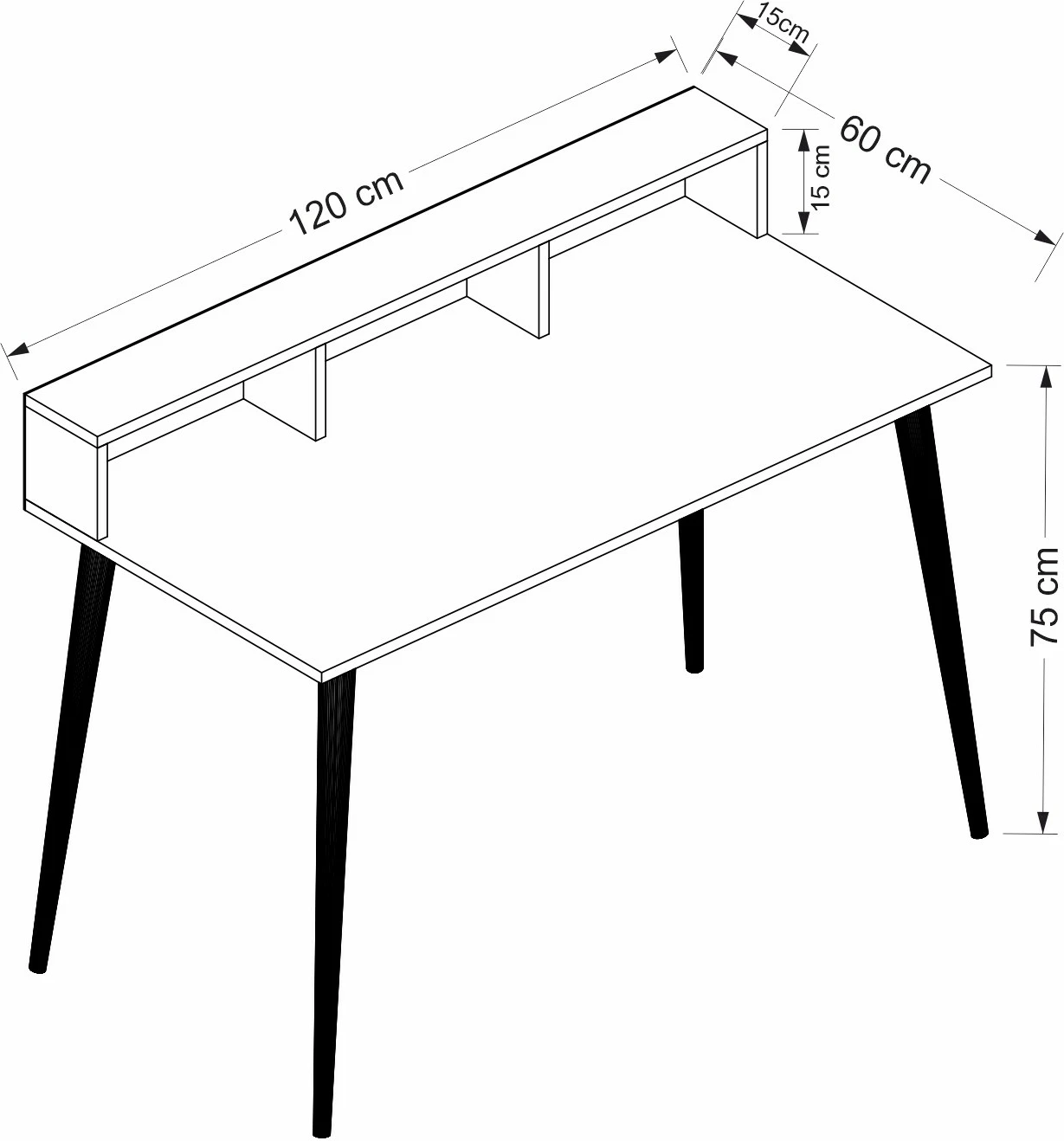 Tavolinë studimi Hanah Home, Ronas 120, e bardhë