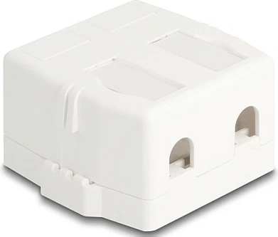 Kuti lidhëse Keystone DeLOCK 85843, snap-in për 2 module, plastik, 545 x 573 x 324 mm, e bardhë