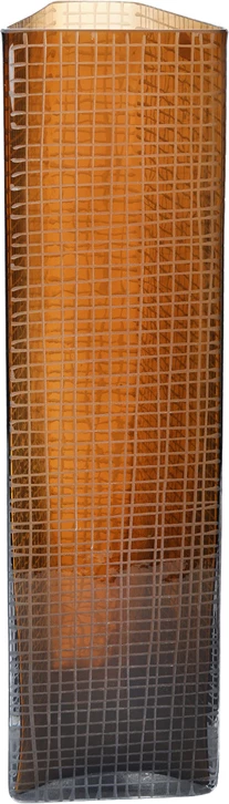 Vazo GRAVIR HONEY, qelq, ngjyrë kafe, 16x12x44cm