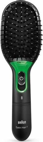 Furçë elektrike për flokë Braun Satin Hair 7 BR710E, ionizim, 2x AAA, me travel lock, e zezë