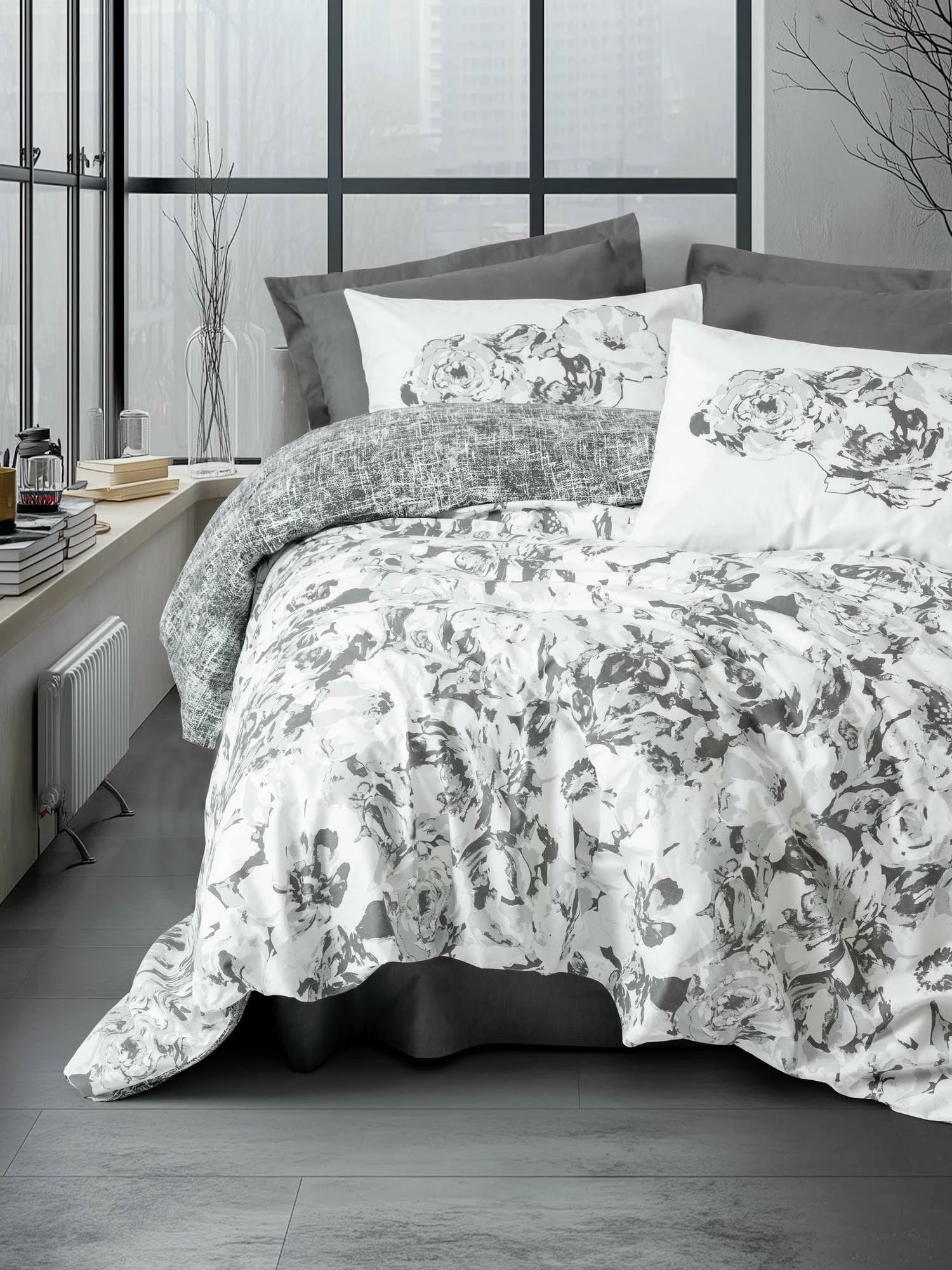 Set mbulesë për jorgan king size, ngjyrë antracit, L'Essentiel Linge de Maison, Florva