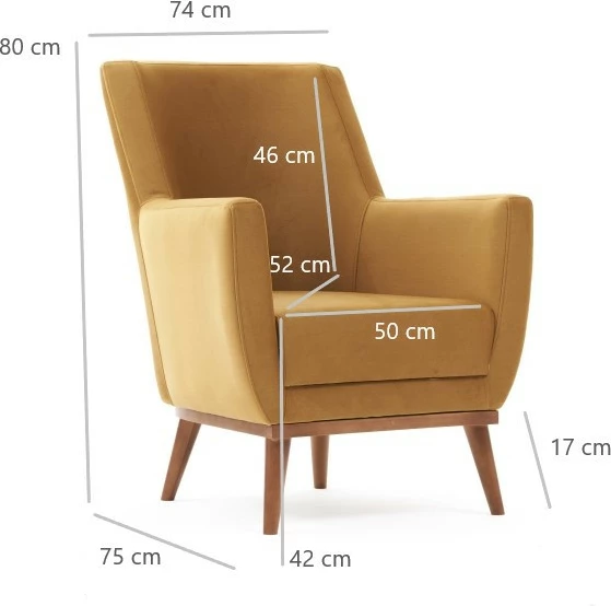 Karrige krahu Atelier del Sofa, Gonca, ngjyrë ari