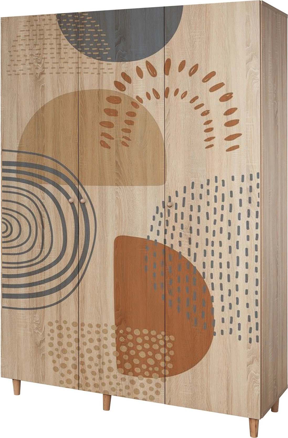 Dollap Lena 3, ngjyrë sonomo, Skye Decor, 135x192x52 cm