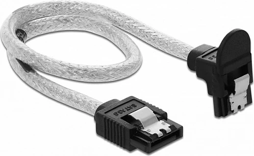 Kabllo SATA DeLOCK 85345, 0.3 m, 7-pin, 6 Gbit/s, straight/këndore poshtë, male/female