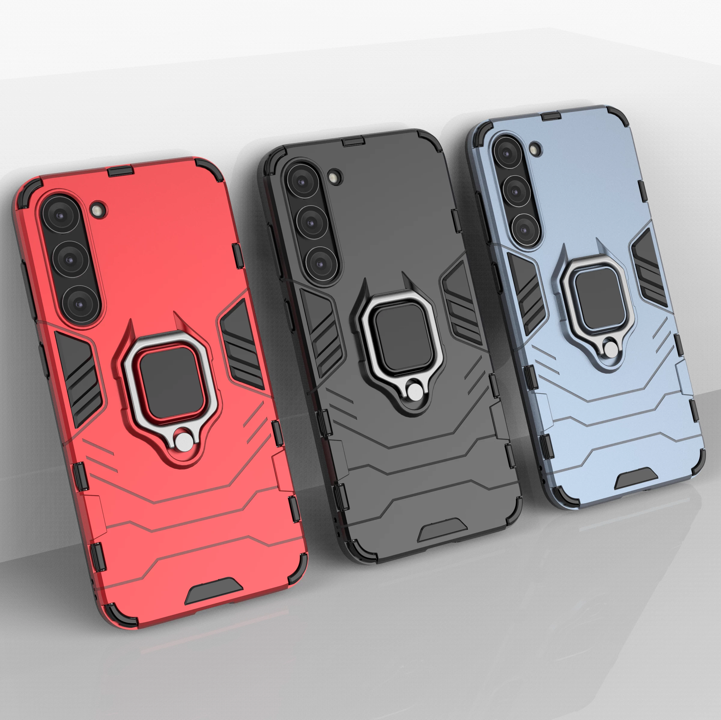 Mbështjellës Hurtel Ring Armor për Samsung Galaxy S23+, me unazë magnetike, i zi