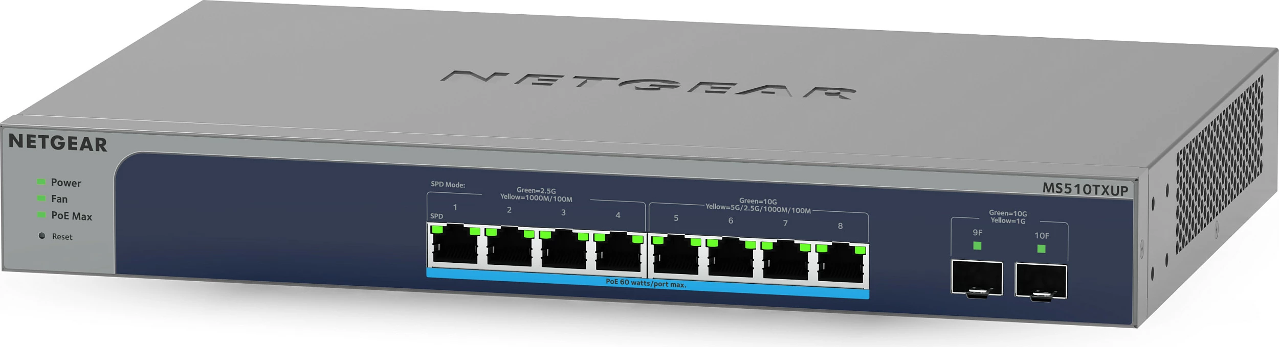 Switch NETGEAR MS510TXUP, 8 porte PoE++, 2x SFP+, 10G