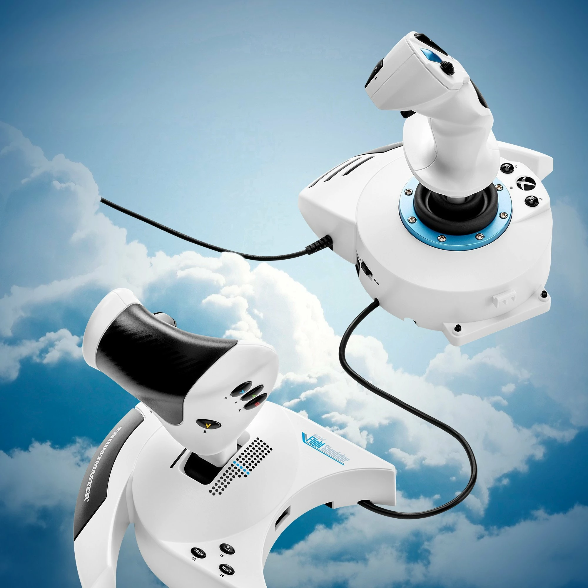 Joystick Thrustmaster T.Flight Hotas One Microsoft Flight Simulator Edition 4460295, me kabllo, për PC/Xbox Series X|S/Xbox One, i bardhë