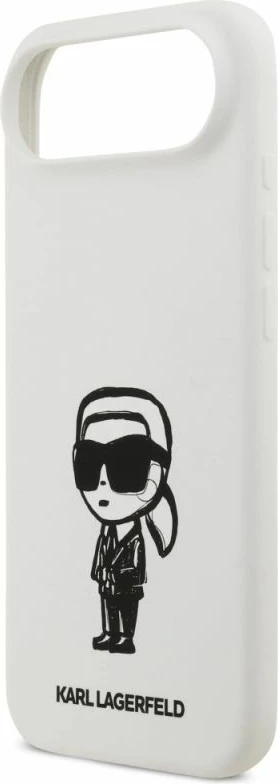 Kapak telefoni Karl Lagerfeld Silicone Karl Sketch & Logo MagSafe për iPhone 17 Air, i bardhë