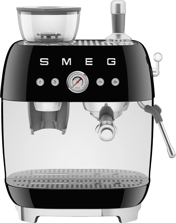 Makinë espresso Smeg 50'Style EGF03BLEU me mulli të integrum, 220-240V, e zezë
