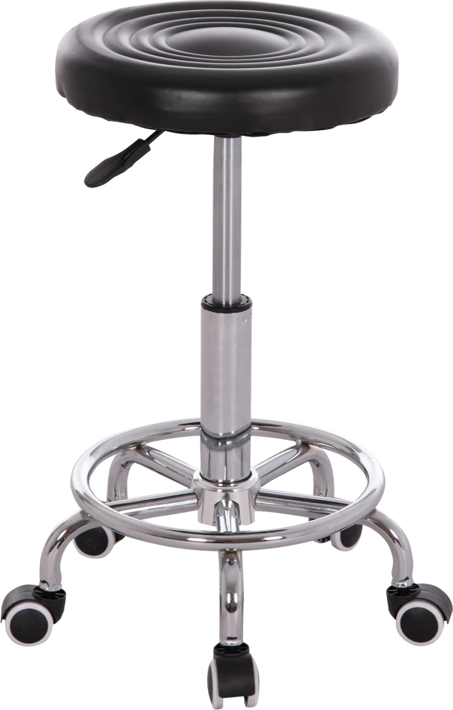 Tabure rrotullues për zyre IRIS, lëkurë artificiale e zezë, set prej 2 copë, FH212.21, Φ32x45-60cm