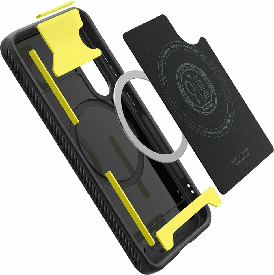 Mbështjellës Spigen Rugged Armor Mag MagSafe për Samsung Galaxy S25, i zi