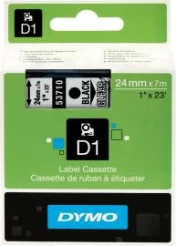 Kasetë shirit etiketues Dymo D1 53710 (S0720920) 24mm x 7m, poliester, i tejdukshëm me tekst të zi